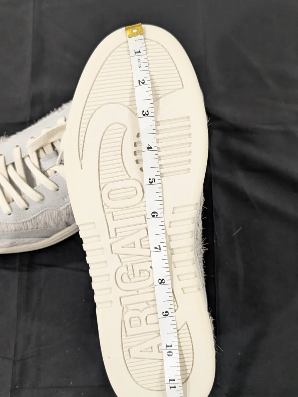 Axel Arigato Dice T-Toe Pony Hair Sneakers Light Gray Off White Men US 11 EU 45